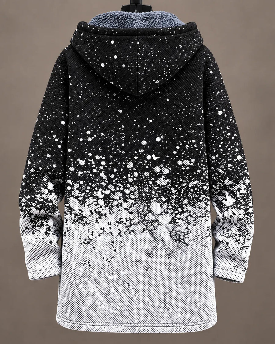 Celeste Monochrome Speckled Hooded Jacket