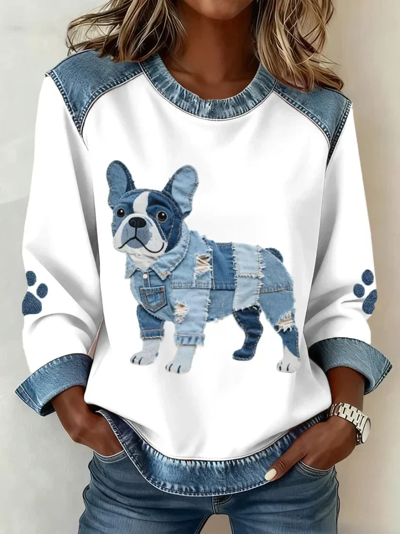 Anouk™ | Dog Lover Sweater with Patchwork Details