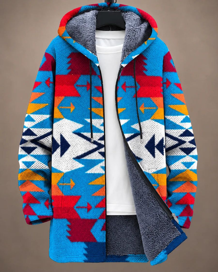 Talia Vibrant Geometric Hooded Jacket