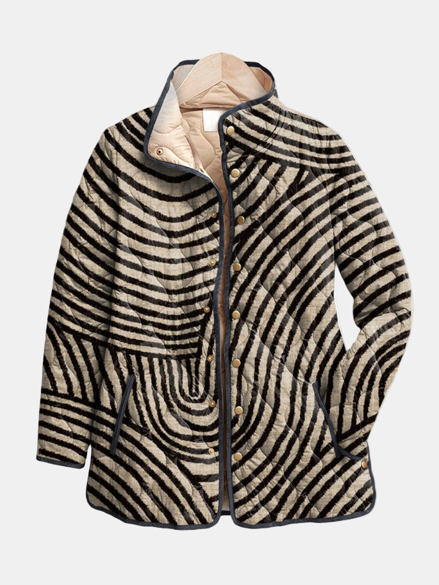 Inaya™ | Women's Retro Circle Pattern Quilted Jacket