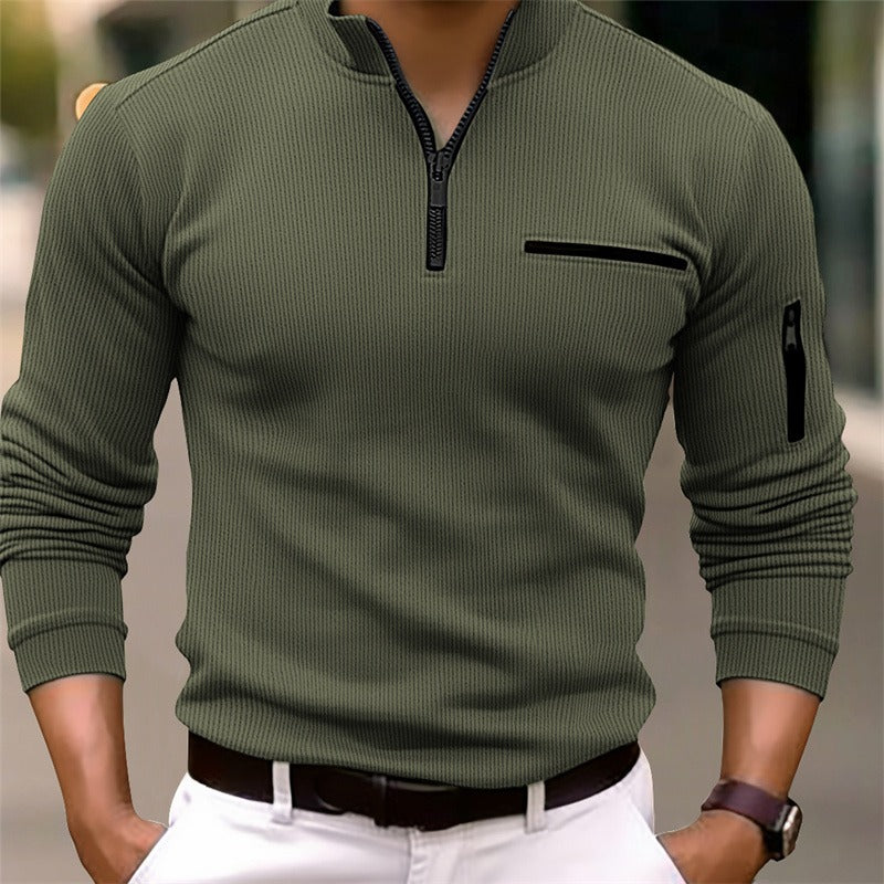 Gusteous Men’s Long-Sleeve Zip Polo