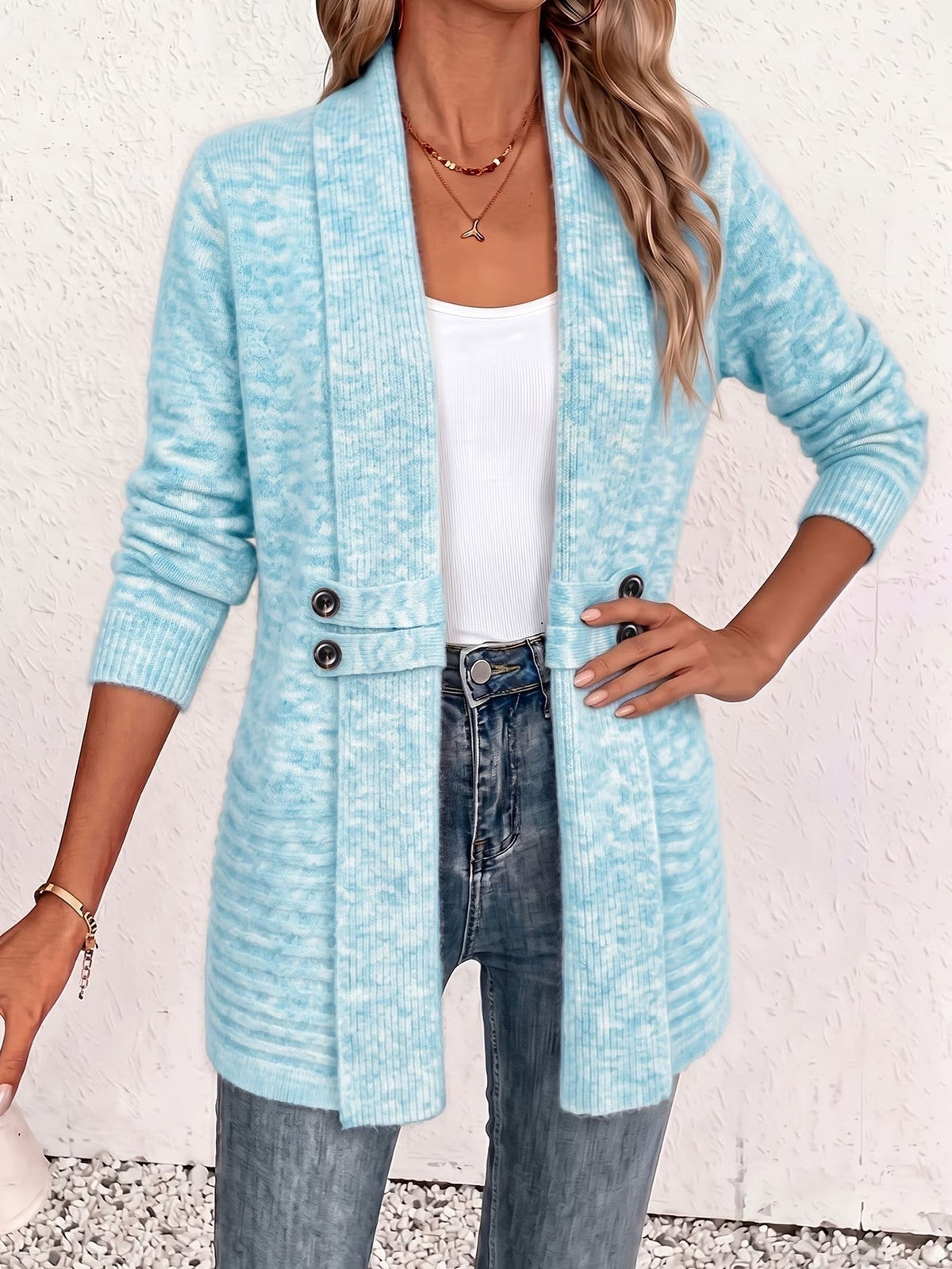 Daphne | Ribbed Button-Tab Cardigan
