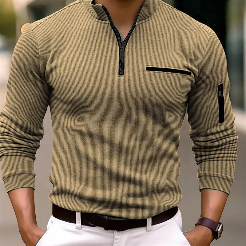 Gusteous Men’s Long-Sleeve Zip Polo
