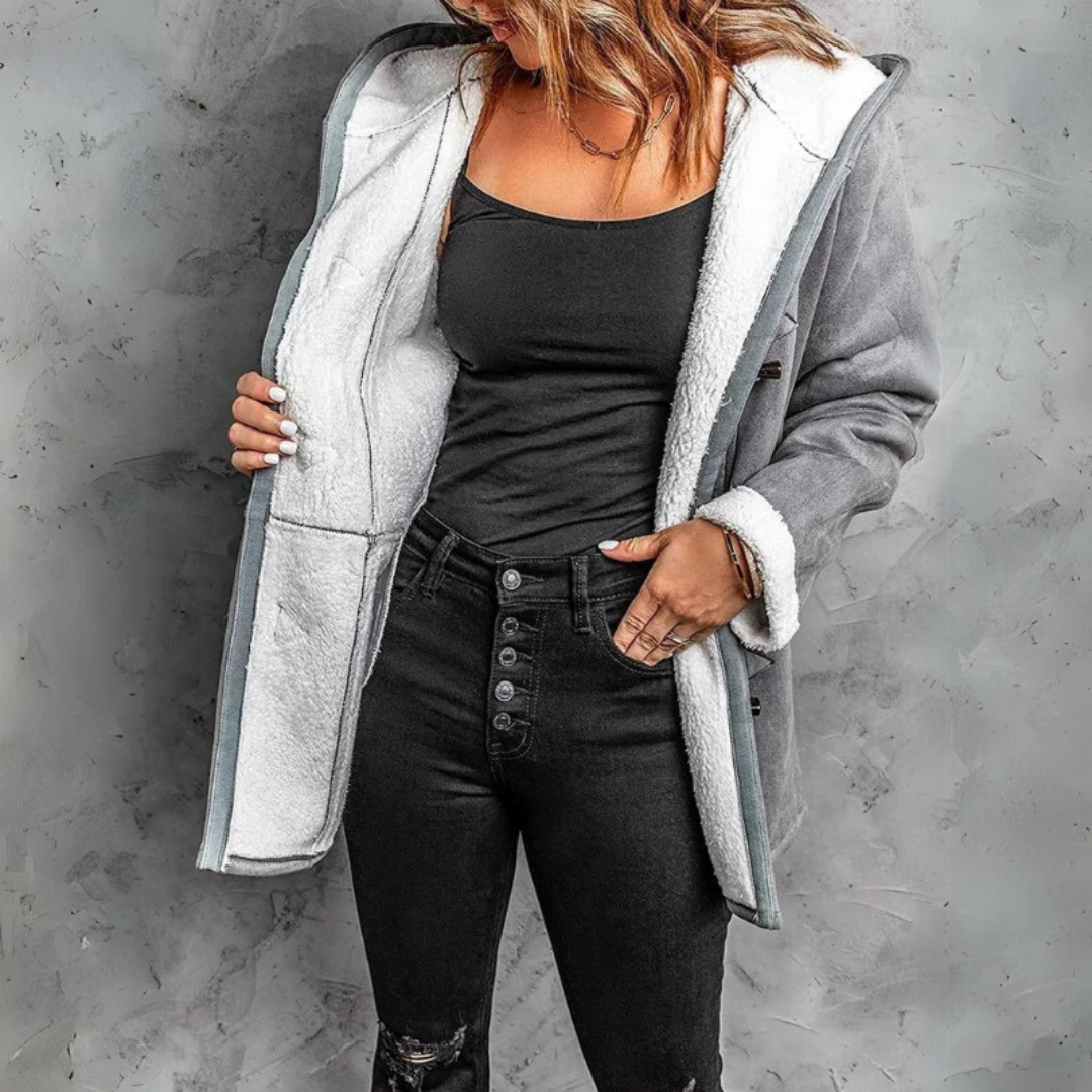 Amare™ | Stylish Women's Jacket with Hood and Wool