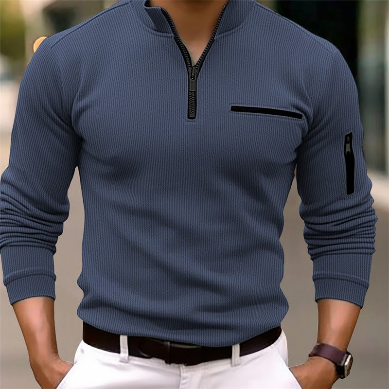 Gusteous Men’s Long-Sleeve Zip Polo