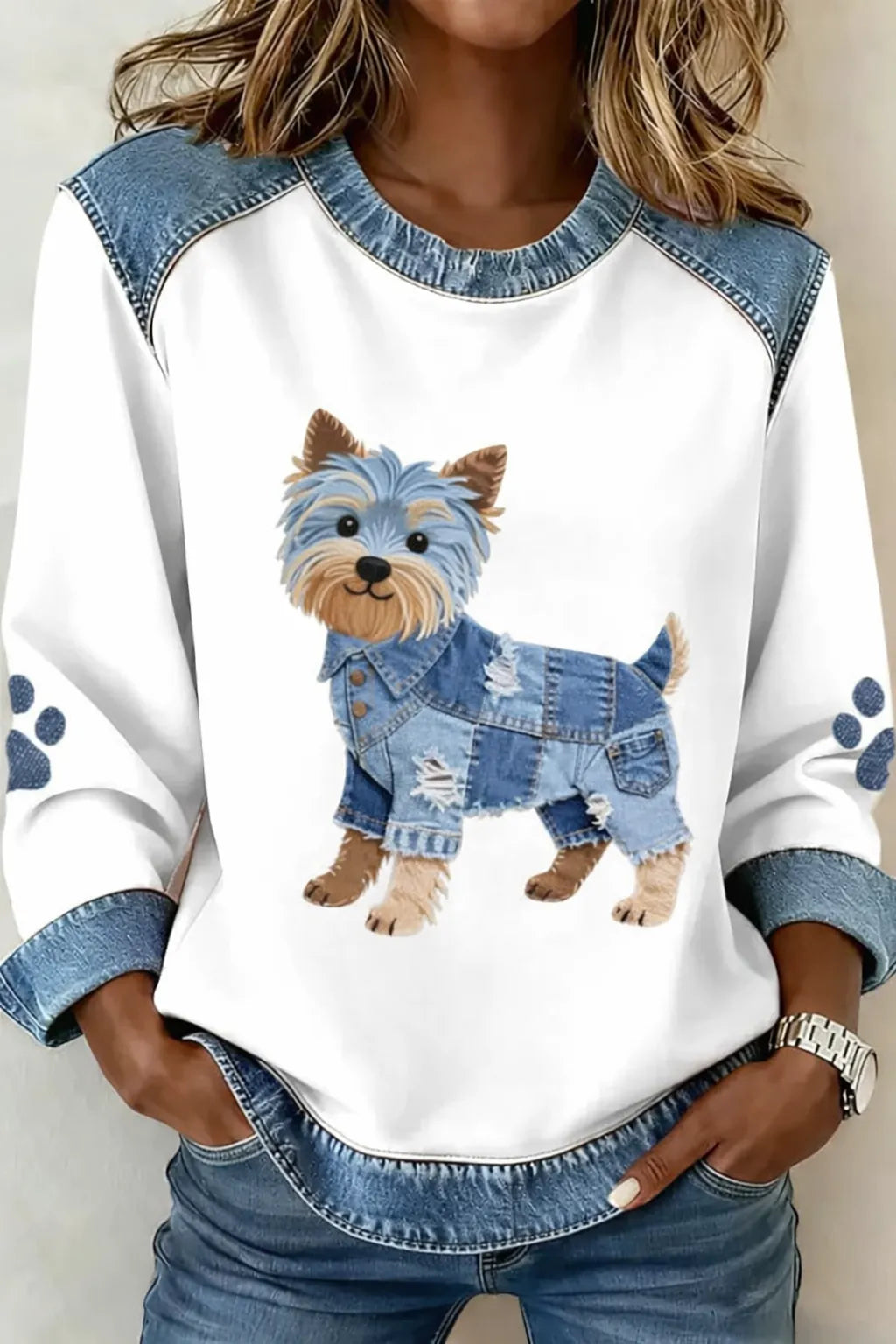 Anouk™ | Dog Lover Sweater with Patchwork Details