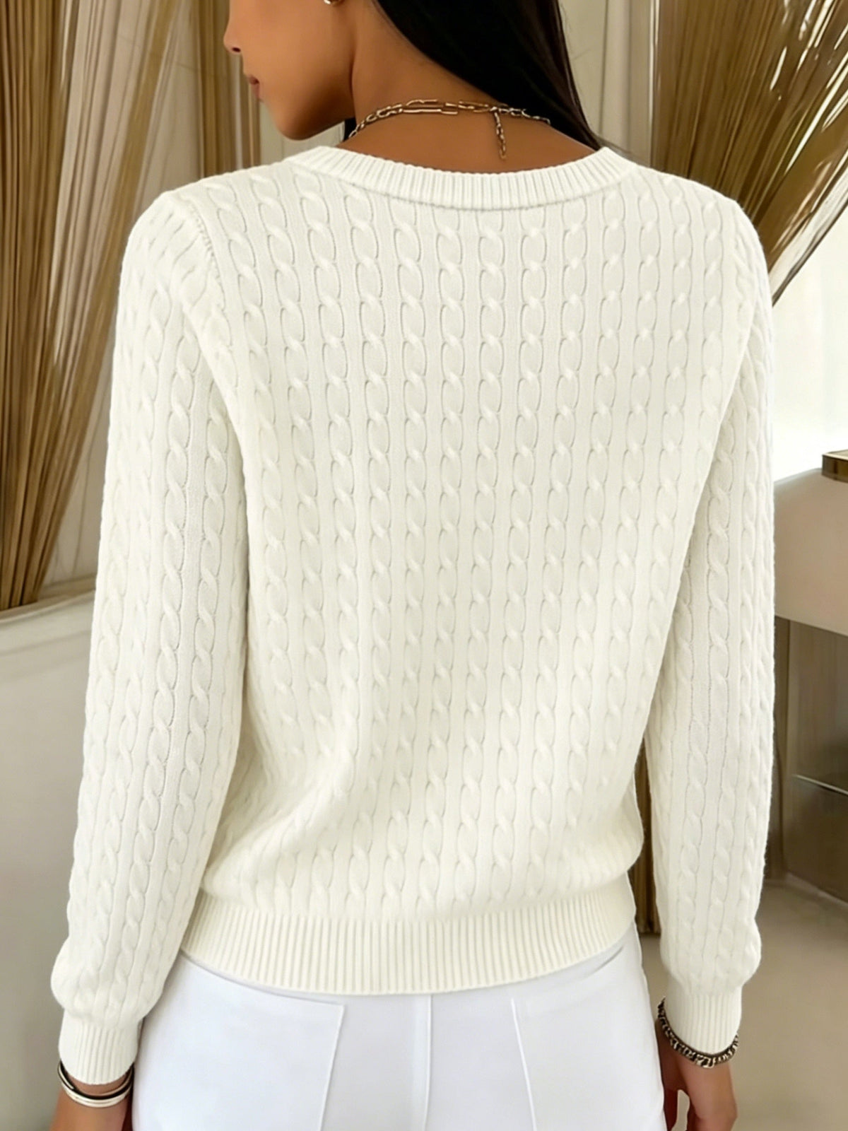 Anelise™ | Cable Knit Button Cardigan