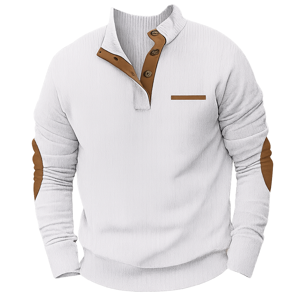 Bellonaro™ | Corduroy Quarter-Button Sweatshirt