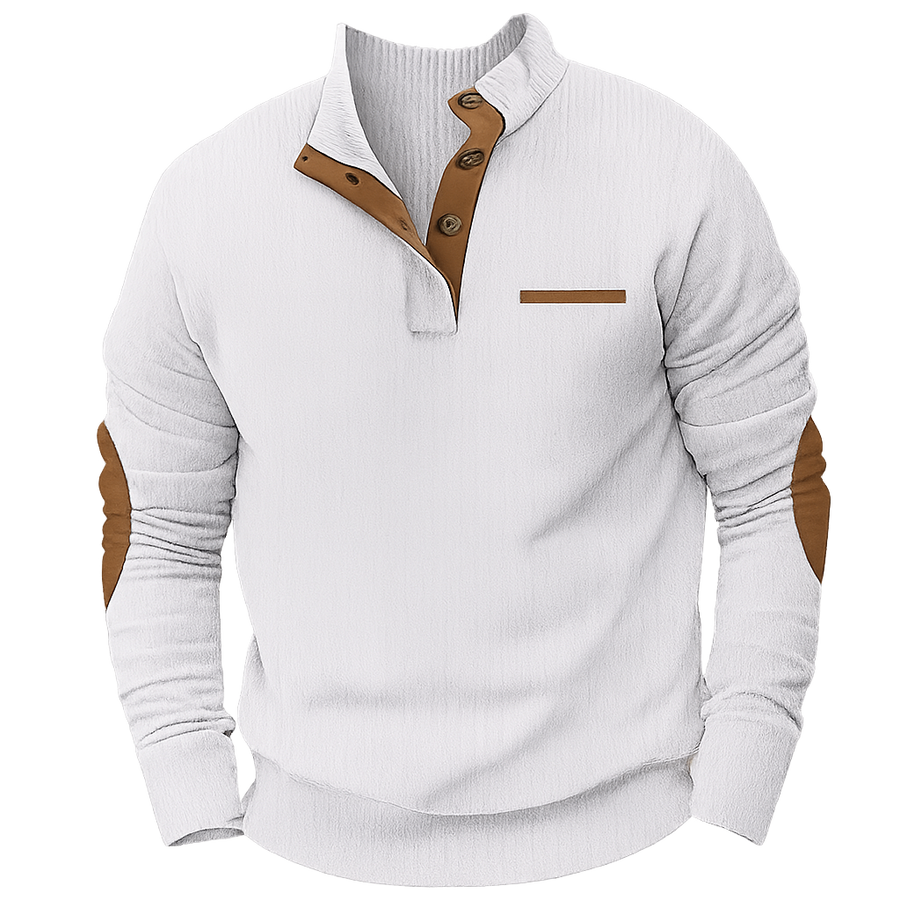 Bellonaro™ | Corduroy Quarter-Button Sweatshirt