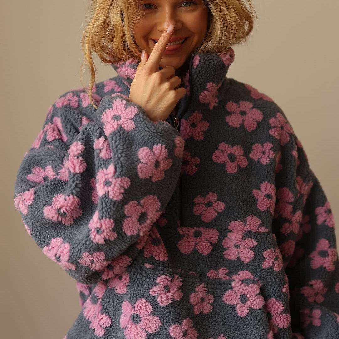 Lorraine™ | Warm Fleece Sweater with Floral Print