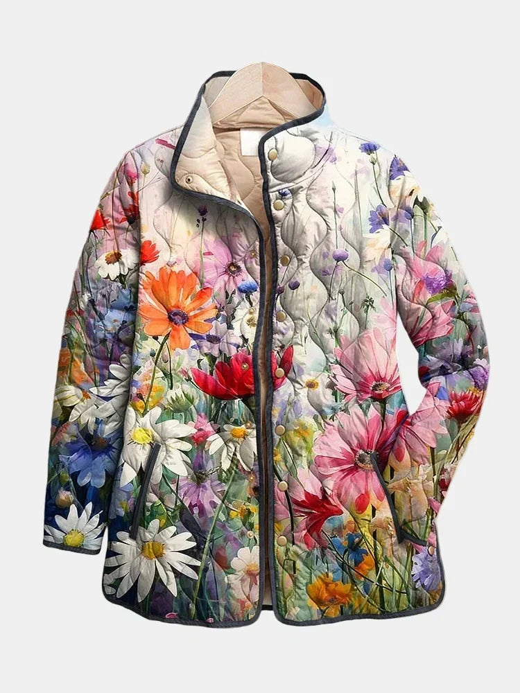Kaia™ | Women's Vintage Floral Print Quilted Jacket