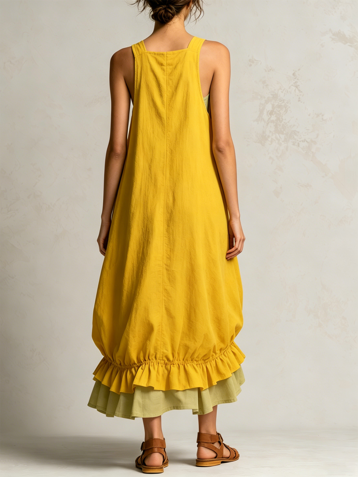Daniela | Sleeveless Balloon Jumpsuit with Pockets, Layered Design, and Ruffled Details