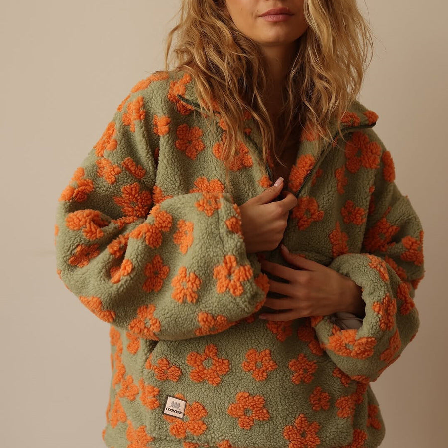 Lorraine™ | Warm Fleece Sweater with Floral Print