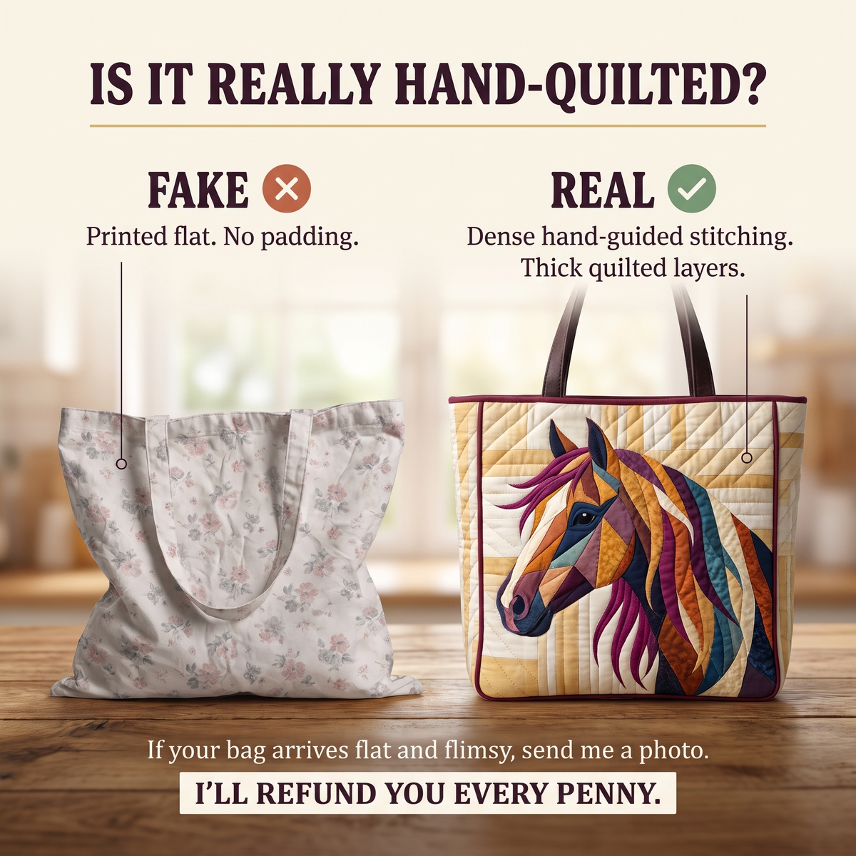 Artisanal Bag - Multicolored Mosaic Horse