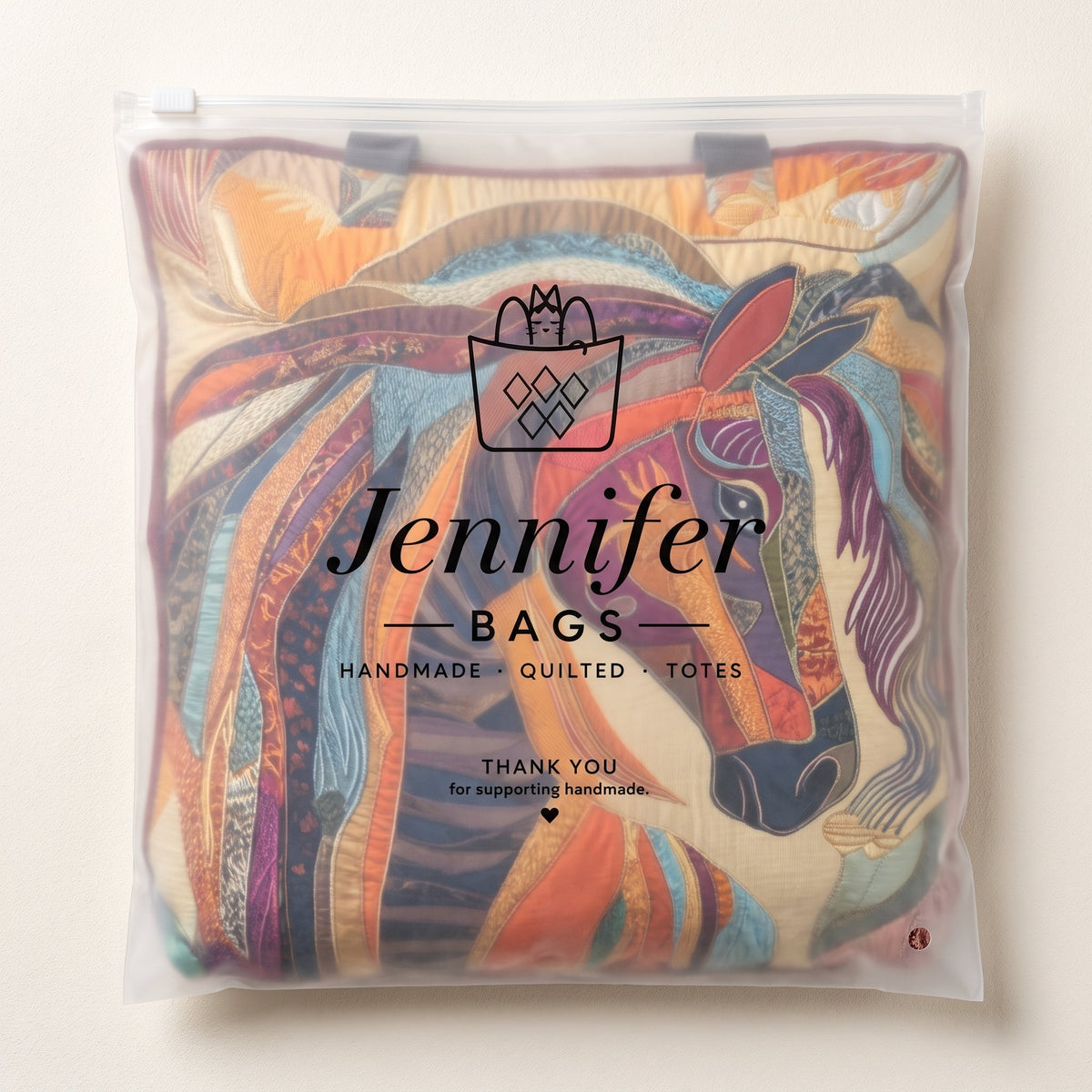 Artisanal Bag - Multicolored Mosaic Horse