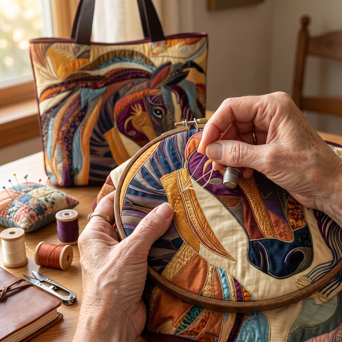Artisanal Bag - Multicolored Mosaic Horse