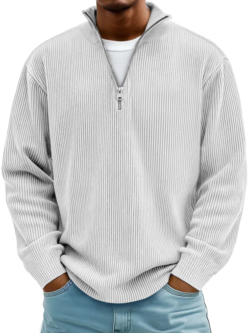 Owen | Corduroy Zip Up Sweater
