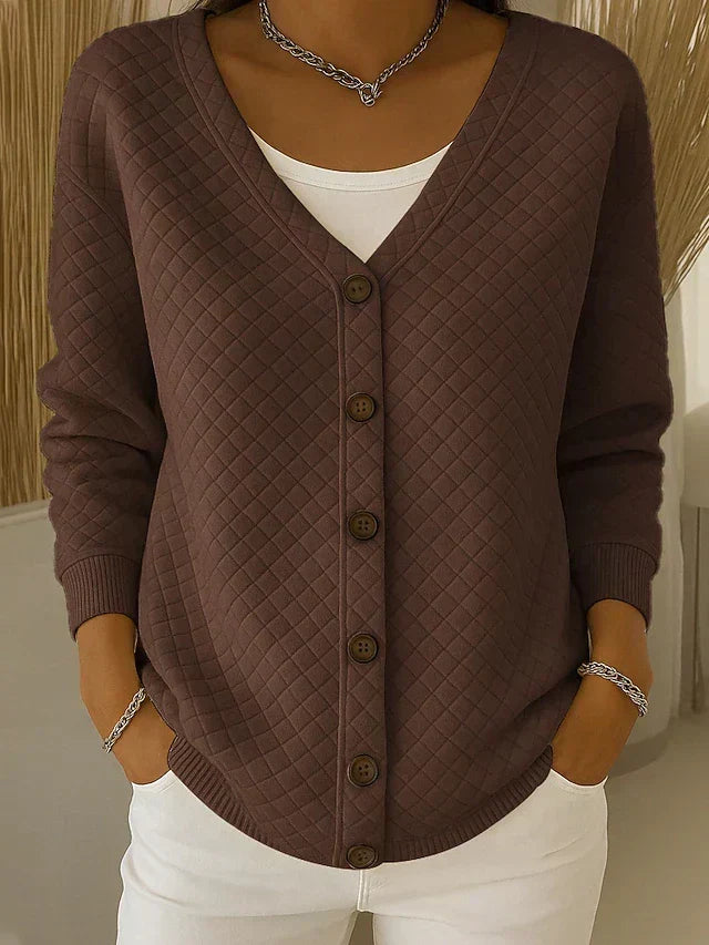 Laverne™ | Quilted Button-Front Cardigan