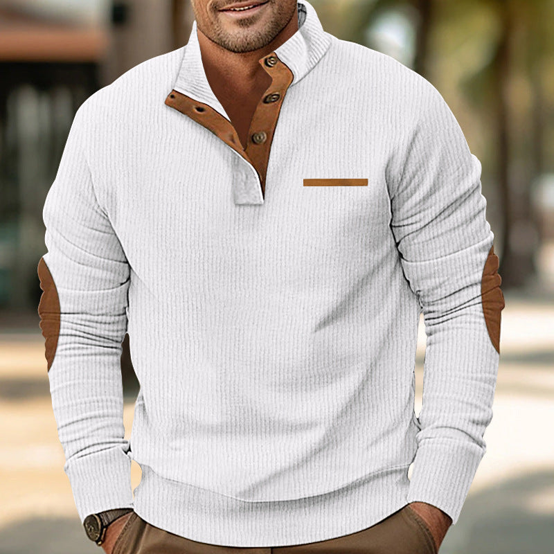 Bellonaro™ | Corduroy Quarter-Button Sweatshirt