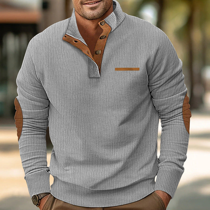 Bellonaro™ | Corduroy Quarter-Button Sweatshirt