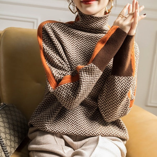 NORELLA | Malou – Turtleneck with Contrast Stripes