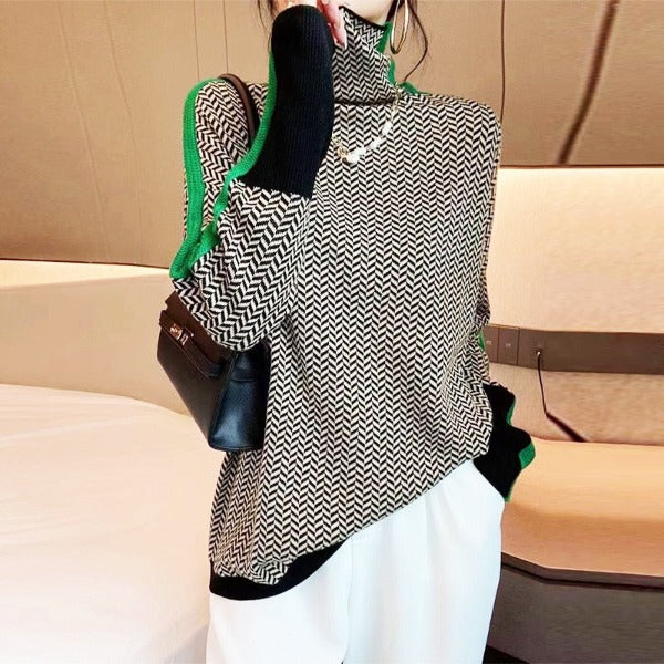 NORELLA | Malou – Turtleneck with Contrast Stripes