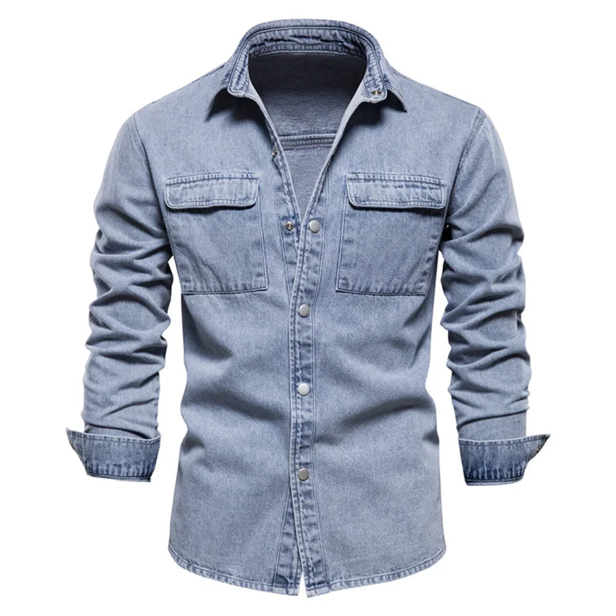 AIOPESON | Cotton Denim Shirts Men Casual