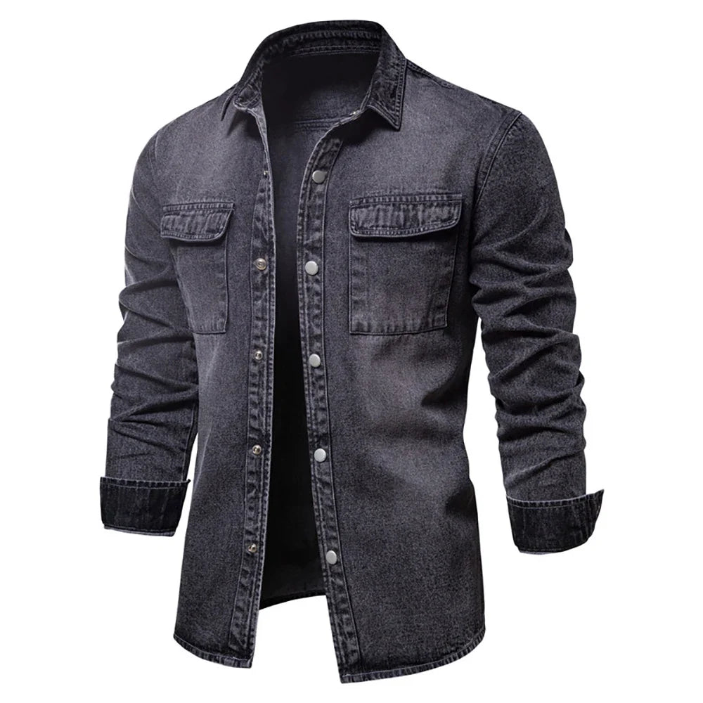 AIOPESON | Cotton Denim Shirts Men Casual