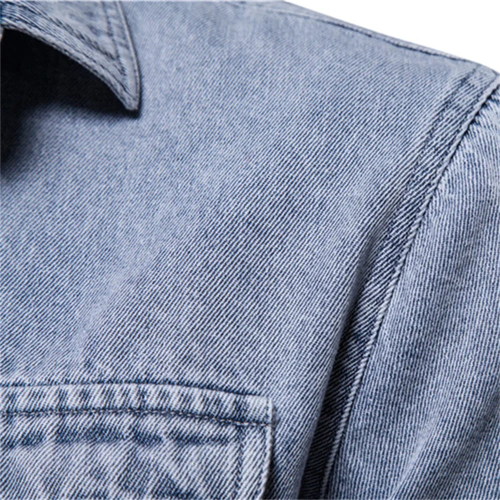 AIOPESON | Cotton Denim Shirts Men Casual