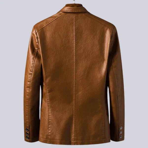 Men's Lightweight Leather Jacket with Cotton Lining