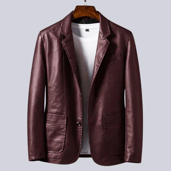 Men's Lightweight Leather Jacket with Cotton Lining
