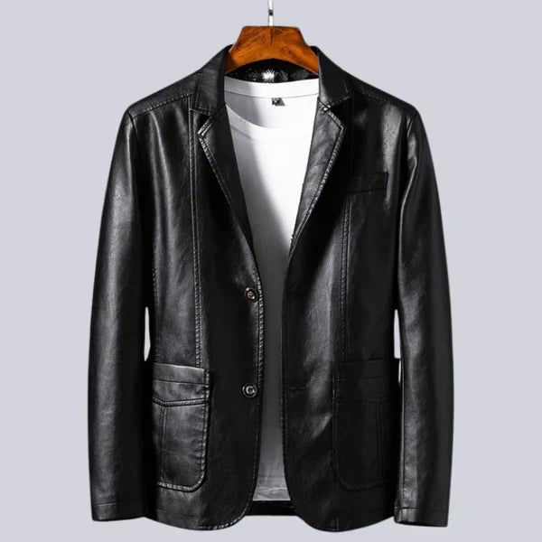 Men's Lightweight Leather Jacket with Cotton Lining