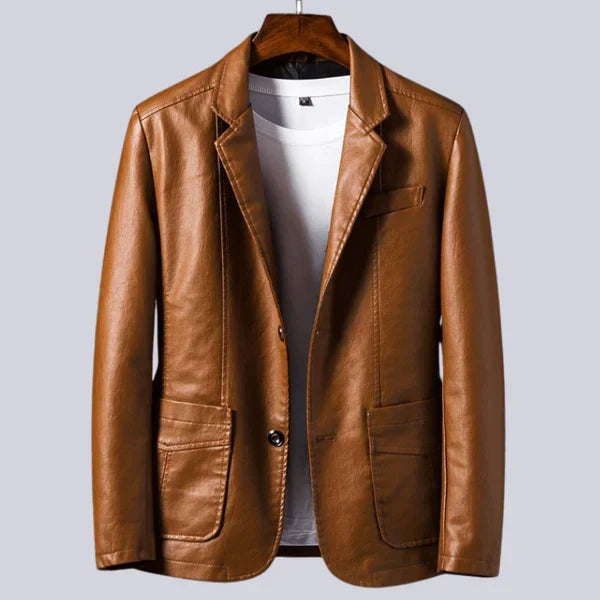 Men's Lightweight Leather Jacket with Cotton Lining