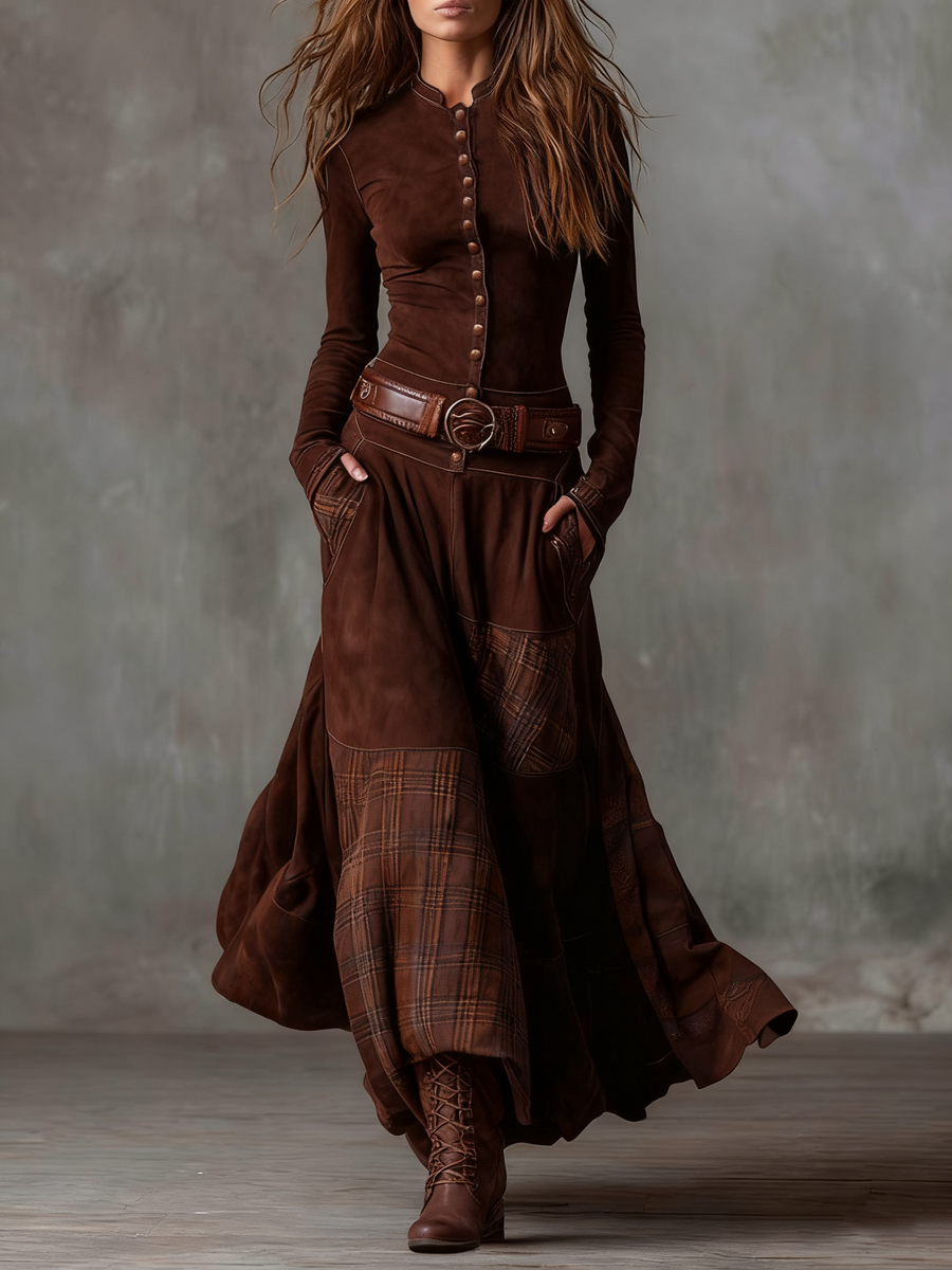 Michelle Suede Maxi Dress