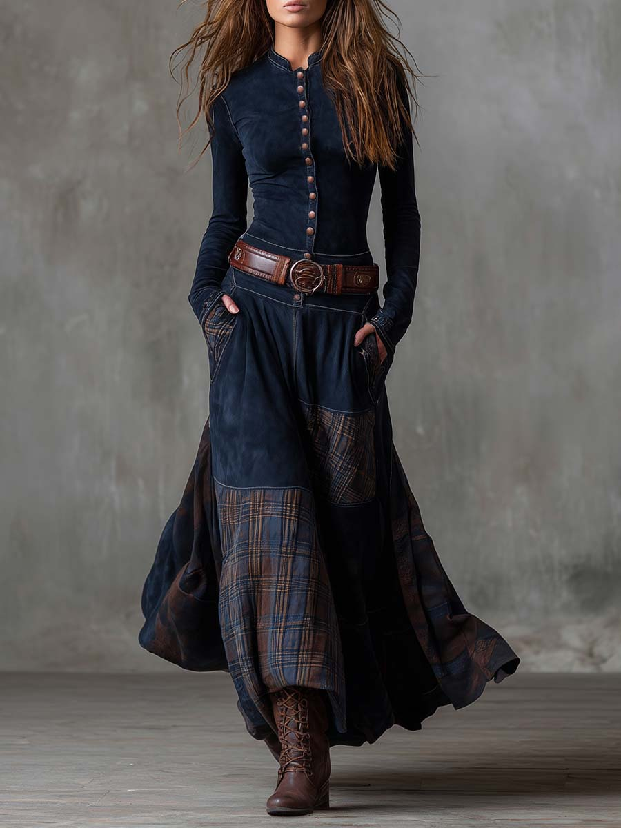 Michelle Suede Maxi Dress
