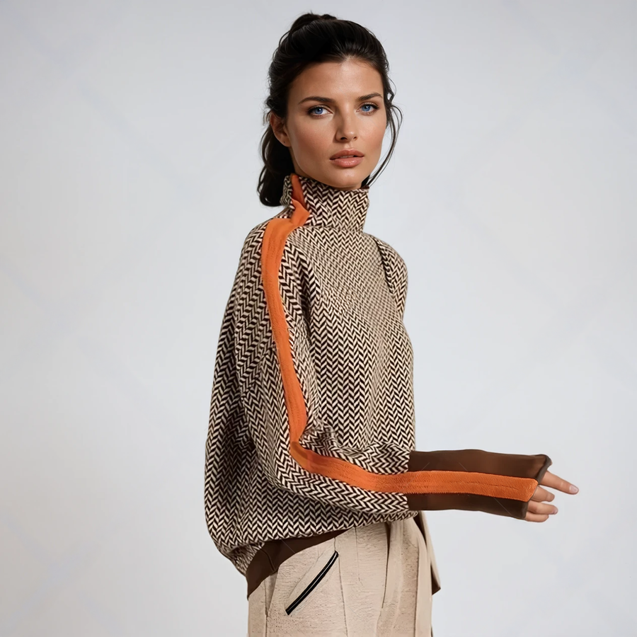 NORELLA | Malou – Turtleneck with Contrast Stripes