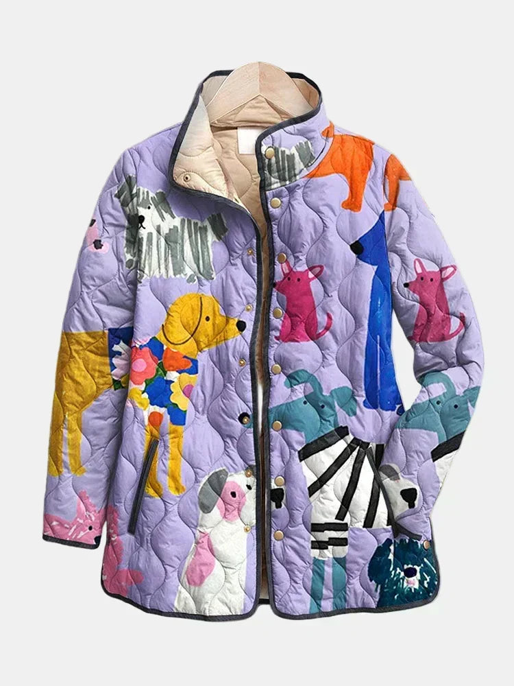 Rhea™ | Women's Dog Print Quilted Jacket
