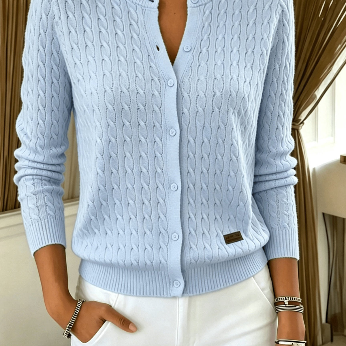Anelise™ | Cable Knit Button Cardigan