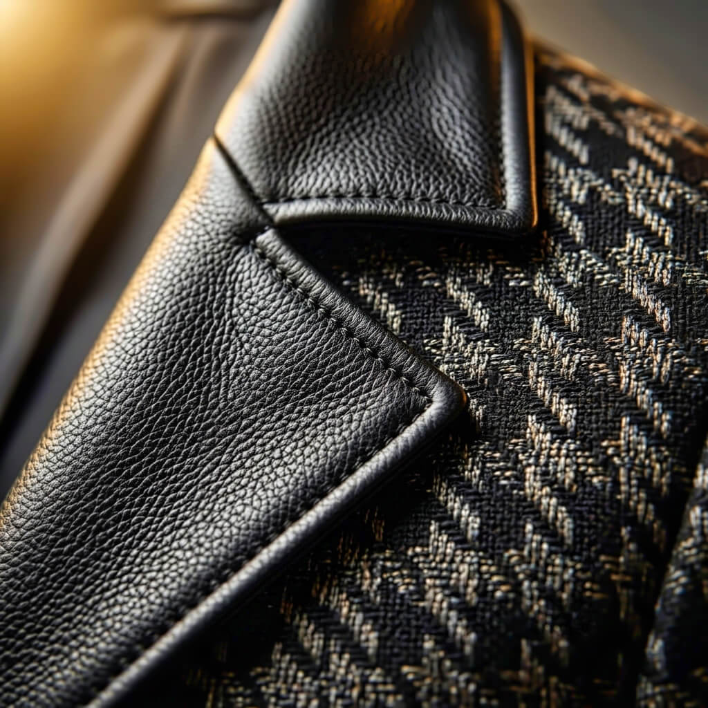 Giorgio Houndstooth Leather Blazer
