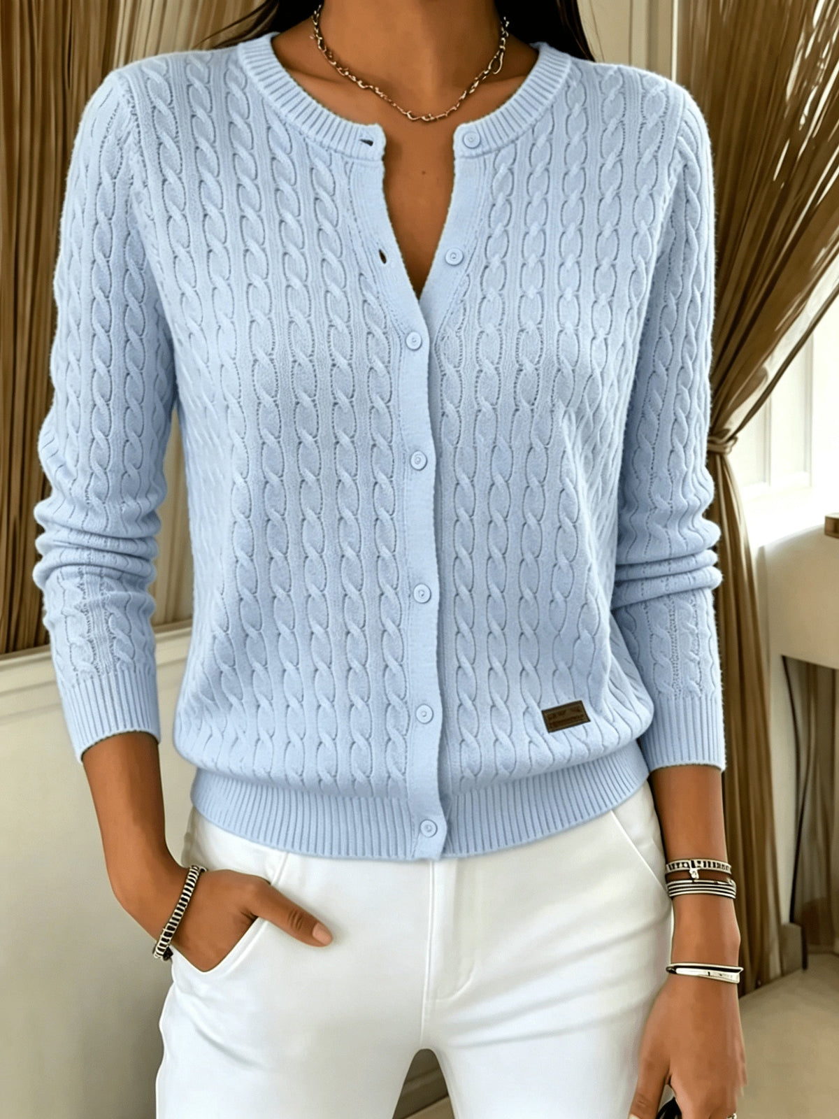 Anelise™ | Cable Knit Button Cardigan