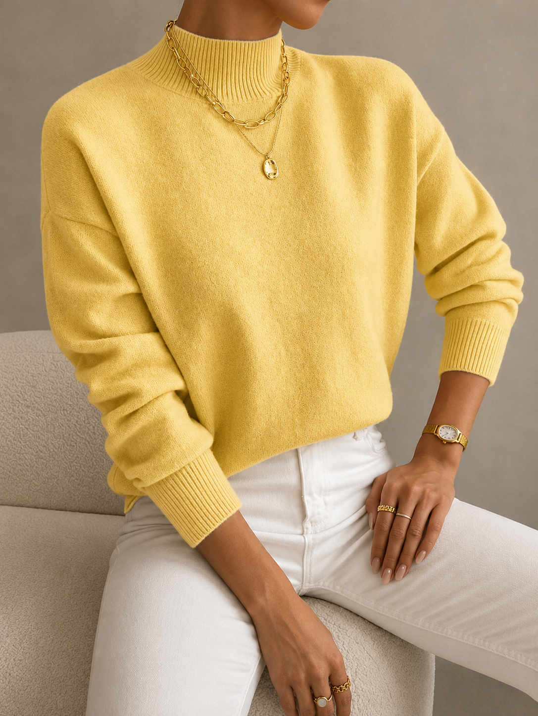 Elaine | Soft Mock-Neck Sweater