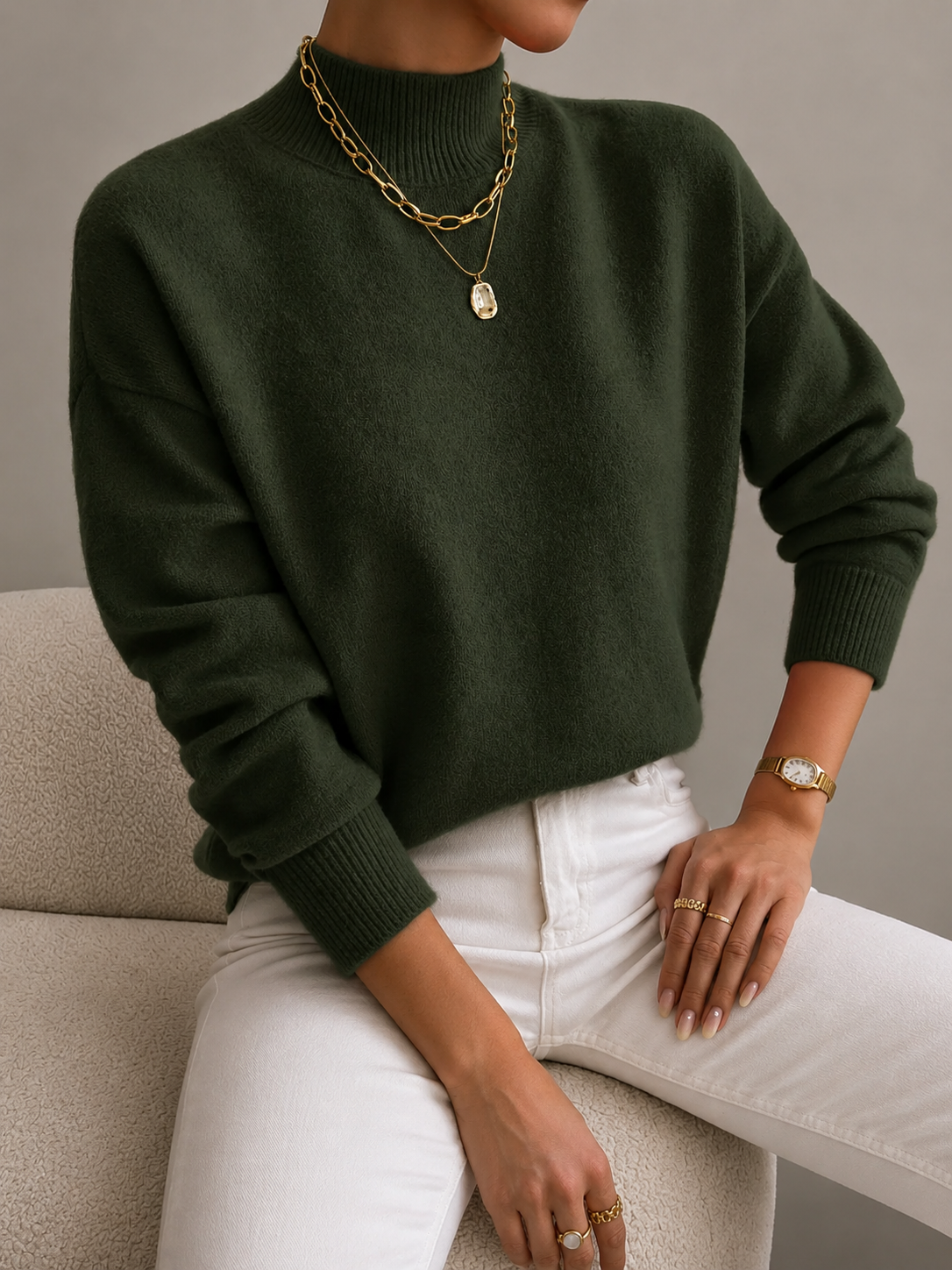 Elaine | Soft Mock-Neck Sweater
