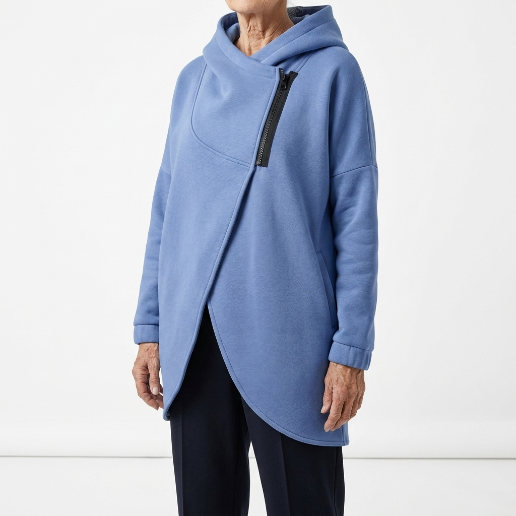Doriane™ — Cozy Asymmetrical Zip Hoodie in Urban Style