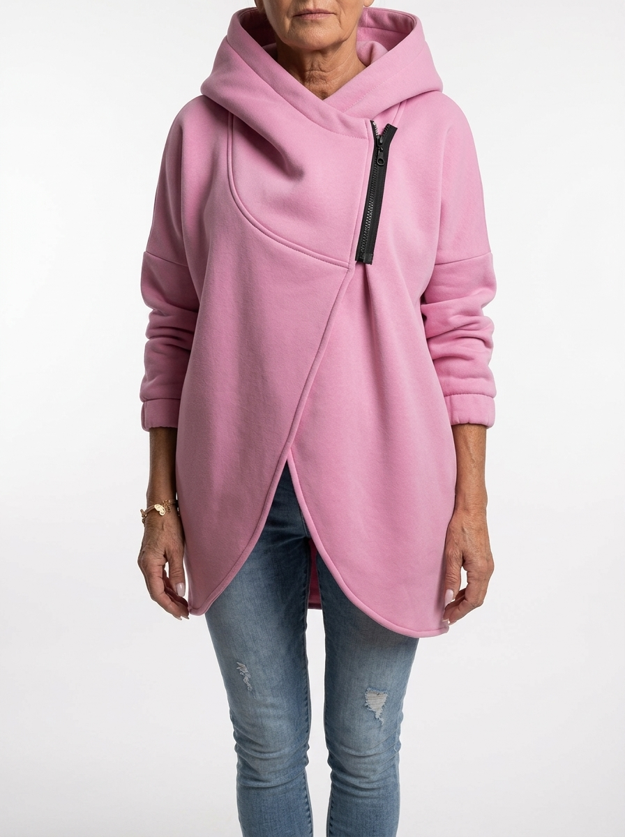 Doriane™ — Cozy Asymmetrical Zip Hoodie in Urban Style