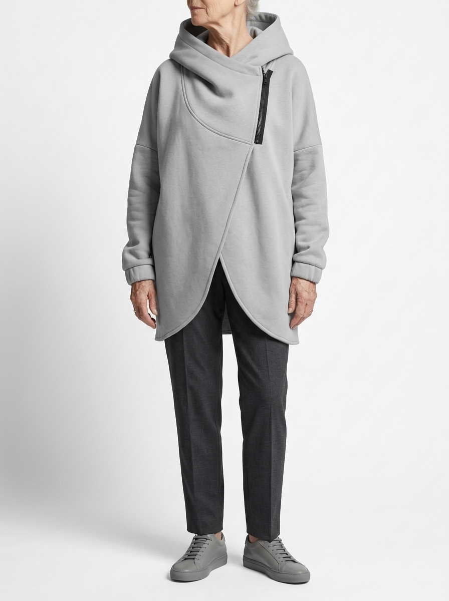 Doriane™ — Cozy Asymmetrical Zip Hoodie in Urban Style
