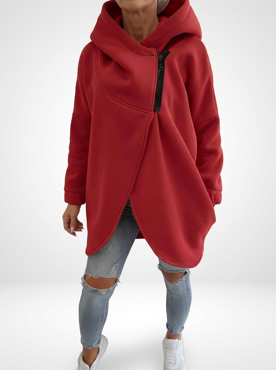 Doriane™ — Cozy Asymmetrical Zip Hoodie in Urban Style
