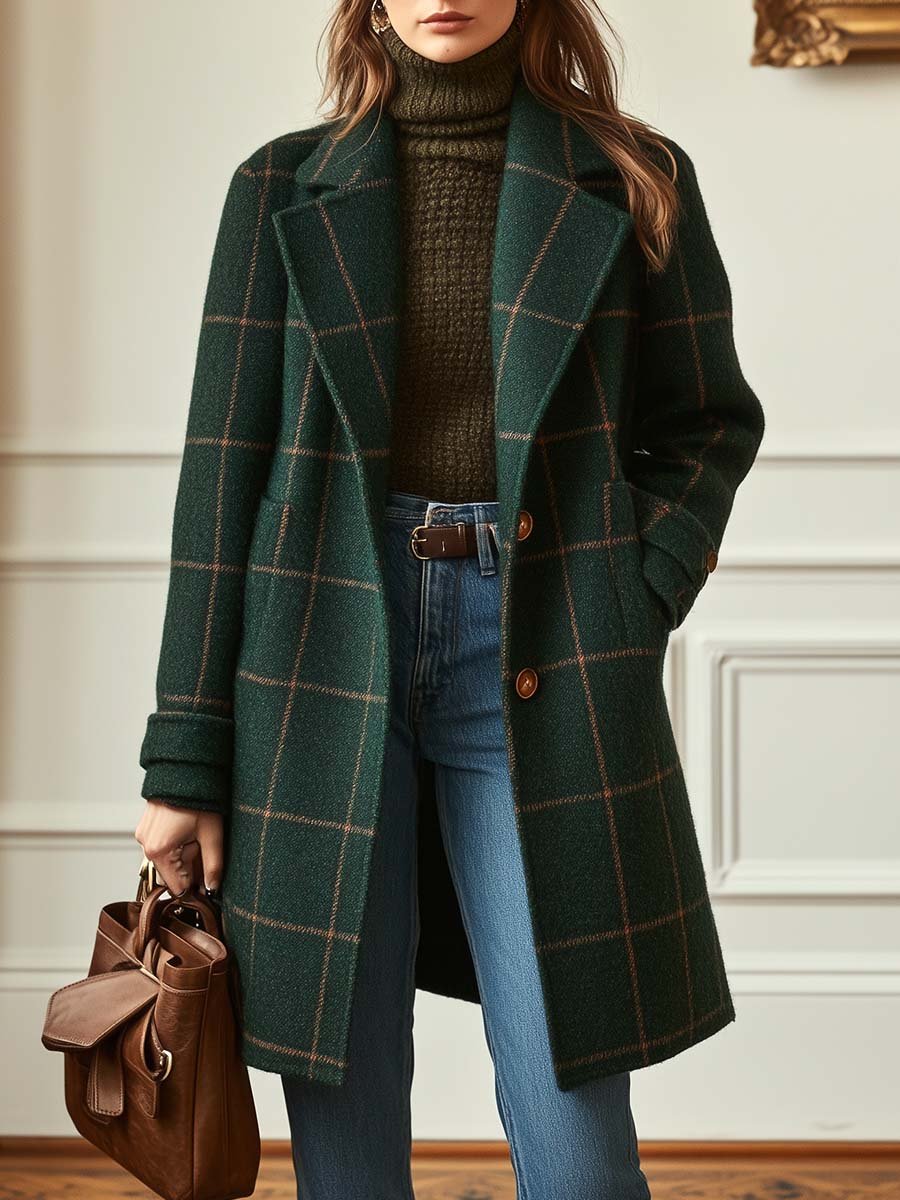 Evelyn | Classic Plaid Wool Coat