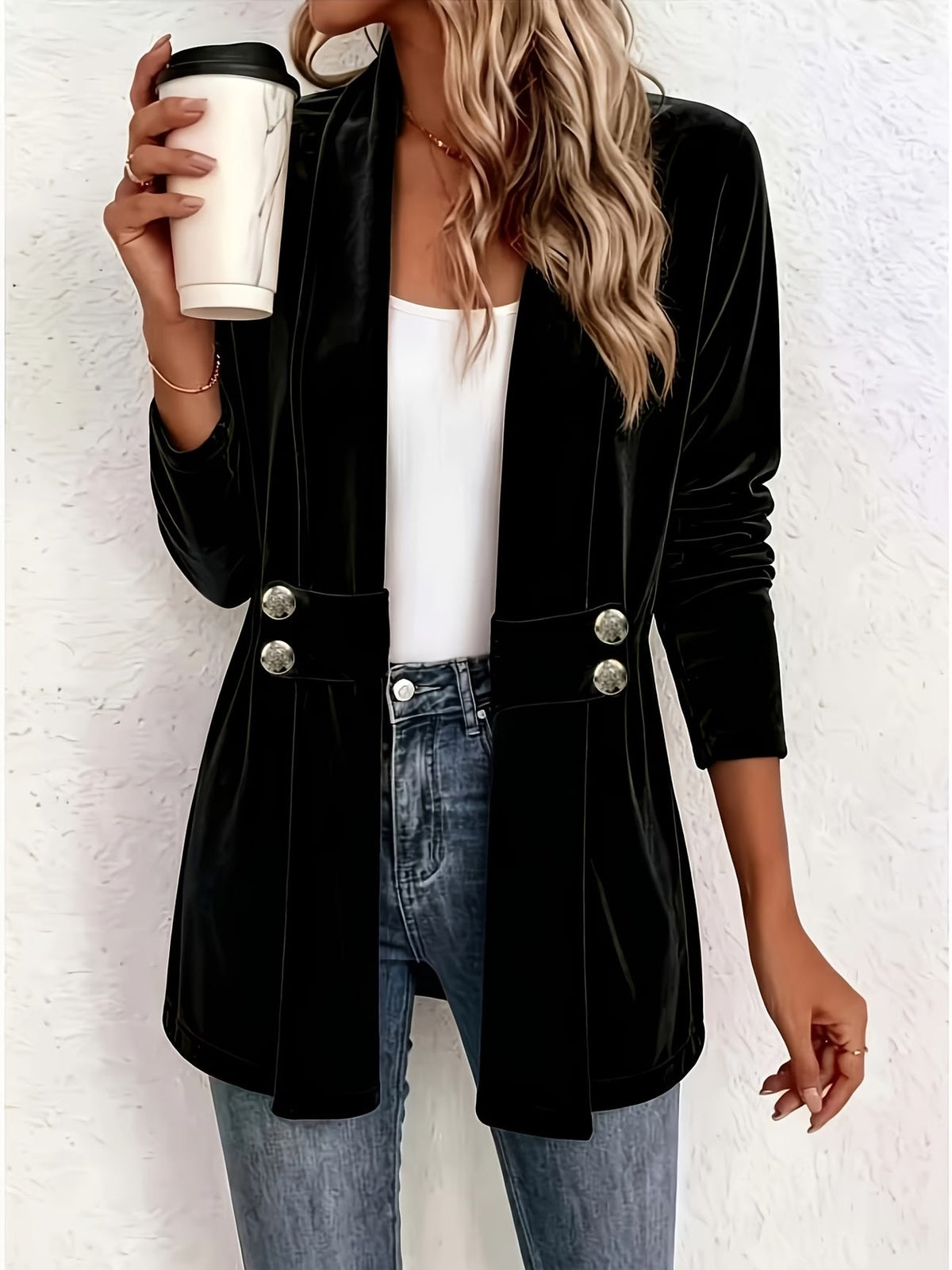 Solange | Tailored Button-Tab Blazer